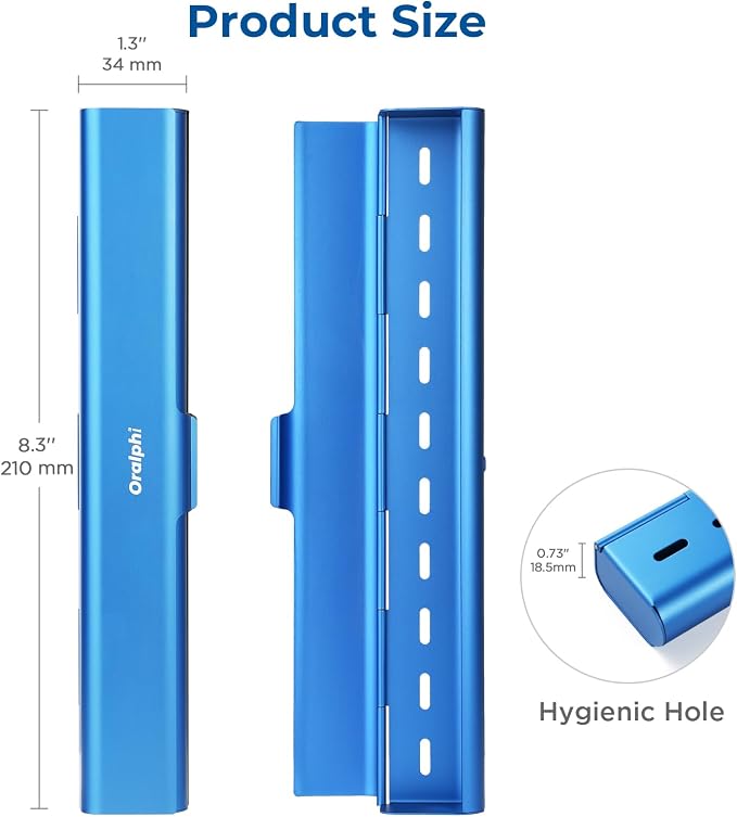 Aluminum Toothbrush Travel Case, Portable Travel Toothbrush Holder, Durable Manual Toothbrush Box Container for Traveling, Bathroom, Camping, Business Trip-Blue - Image 5