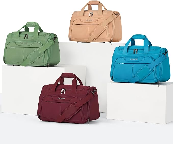 Hanke Small Underseat Carry On Luggage Bags for Travel with 10 Pockets. | Airline Approved Foldable Personal Bag w/ Luggage Sleeve; Tote Duffle & Bento Bag, Flight Attendant Weekender for Men & Women - Image 10