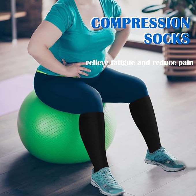 Aoliks Compression Socks for Women and Men 4 Pairs, Mild Support | Long Knee High Stockings for Nurses Running Travel Flying Pregnancy Athletic 15-20 mmHg - Image 6