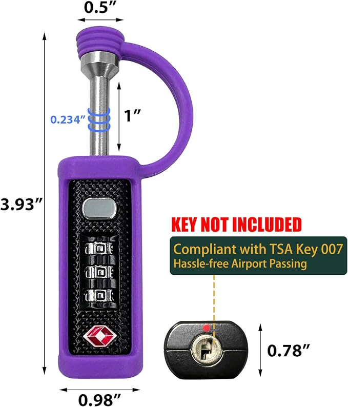 LAFENLIN TSA Lock for Gun Case, 3-Dial Combo Padlock | TSA-approved Combo Padlock (No key). Cut-resistant Steel Shaft, Weatherproof. Fits Rifles,Pistols, Cameras,Cases & Ammo Boxes - Image 2