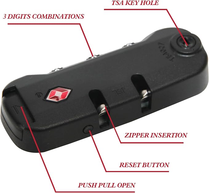 Zoofen 2 Pack Luggage Lock TSA007 Security Lock Luggage Suitcase Baggage Lock - Image 4