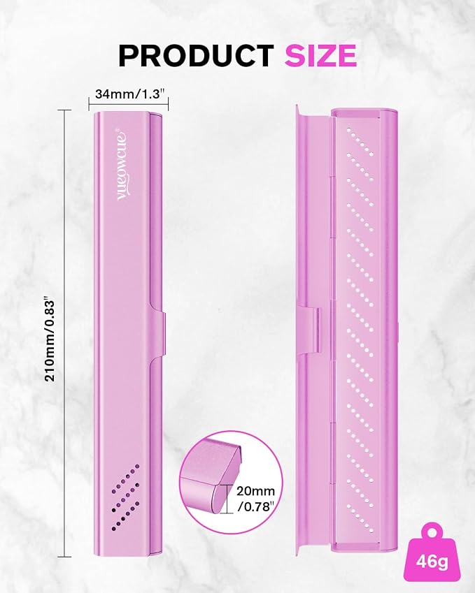 Toothbrush Case Cover for Traveling, Aluminum Toothbrush Holder for Manual Toothbrush + Mini Toothpaste, Portable Tooth Brush Storage Box for Camping Business Trip-Pink (1 Pack) - Image 5