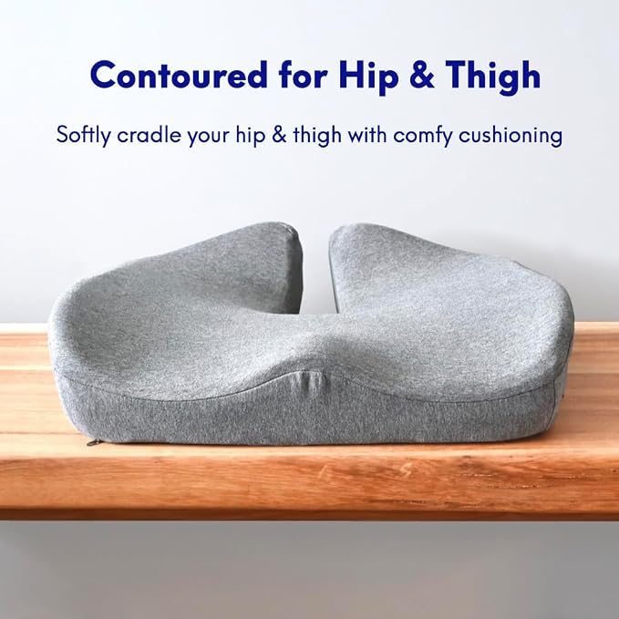 C CUSHION LAB Patented Pressure Relief Seat Cushion for Long Sitting Hours on Office/Home Chair, Car, Wheelchair - Extra-Dense Memory Foam for Hip, Tailbone, Coccyx, Sciatica - Wellness Green - Image 3