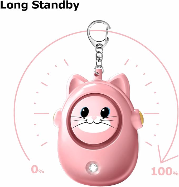 Personal Alarms Keychain, 130dB Loud Safety Siren, LED Light, Cute Cat Design Security Device for Women, Elderly, Children - Image 4