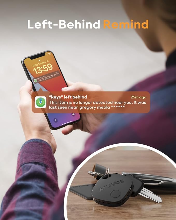 ATUVOS Air Tracker Tags-3 Pack, Bluetooth Luggage Tracker Works with Apple Find My (iOS Only, Not for Android), Keys Finder and Item Locator Track Your Keys, Luggage, Backpack, Suitcase, Bags and More - Image 4