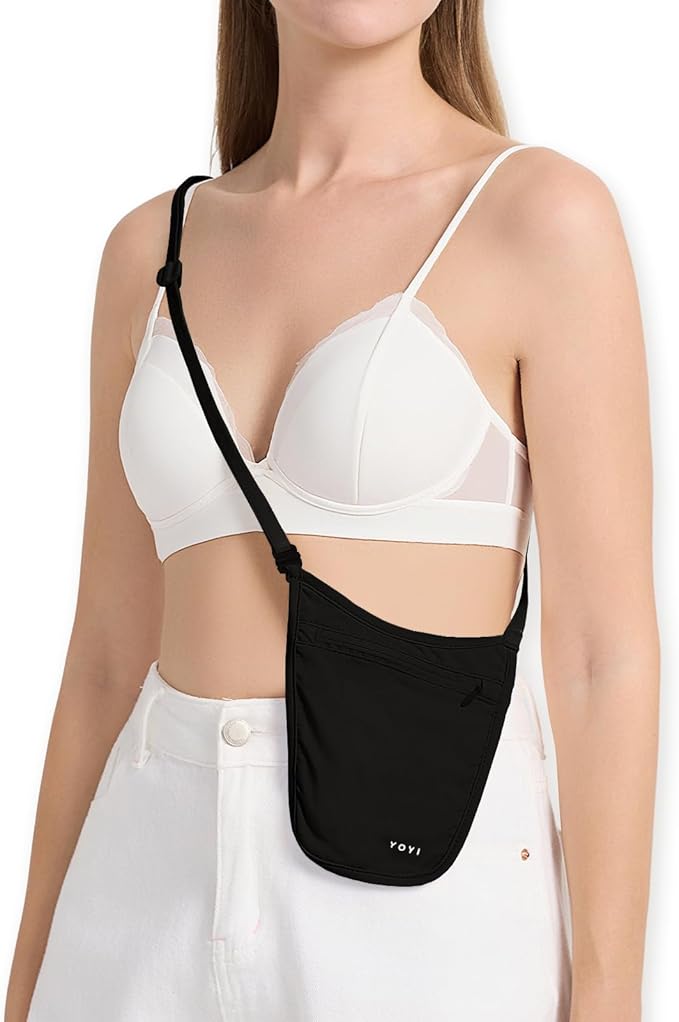 YOYI YOYI Money Belt Crossbody Detachable Cardholder Hidden Passport Wallet | Ultra-thin breathable material, detachable cardholder with secure clip,fits passport and cards — hidden crossbody protection by YOYIYOYI
