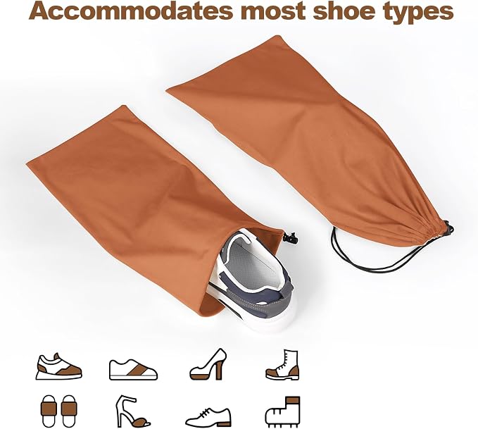 10 Pcs Single Shoe Bags for Travel, Dustproof Drawstring Travel Shoe Bag | 18"X9"shoe travel bag for Packing, Shoe Bag storage Sneaker Travel Bags, Washable Reusable dust bags for Handbags Shoes Toys - Image 3