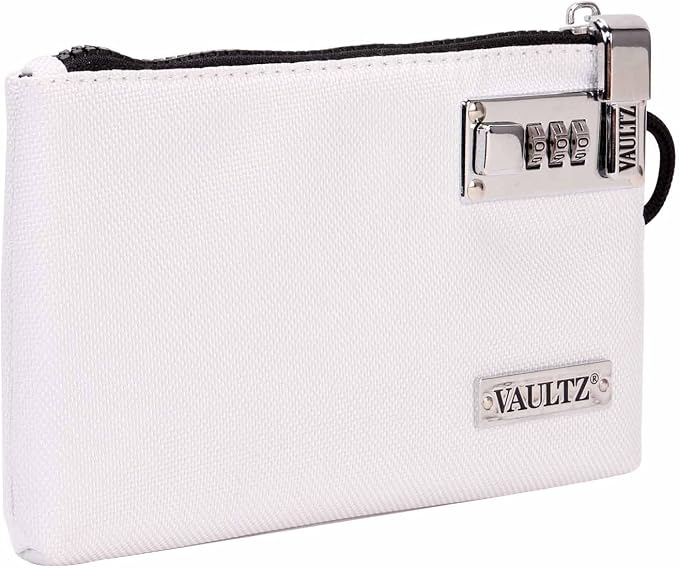 Vaultz Locking Accessories Pouch, Zippered Storage, 5 x 8 Inches, White | Compact locking pouch keeps accessories organized and secure, durable design fits easily in a bag, drawer or travel case - Image 5