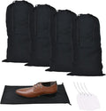 GONGKANGYUAN 4 Pack Shoe Bags for Travel Flannel Single Shoe Pouch with Drawstring for Men Women Travel Protecting Storing Shoes by GONGKANGYUAN