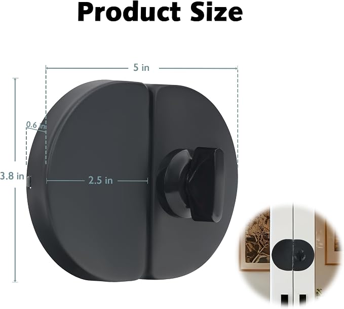 Bi-fold Door Lock - (2 Sets Metal) Closet Protection Child and Pet Proof - Suitable for All thicknesses of Wooden Door - Image 7