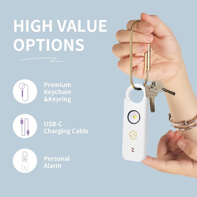 Personal Alarm for Women - Designed by Women Extra Loud Double Speakers Alarm with Strobe Light, Rechargeable - Personal Alarms and Premium Keychain (Aqua Blue) - Image 3