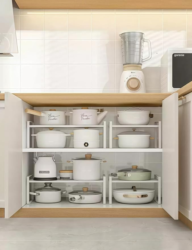 2-Pack Expandable Shelf Organizer for Kitchen Countertop, kitchen organizers and storage，under sink expandable shelf organizer - Image 2