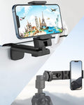 Upgraded Airplane Phone Holder, Plane Travel Essentials, Matte Black | Universal Hands-free Phone Holer with 360° Rotation for Flying, Accessory Travel Must Haves Phone Stand for Desk, Tray Table by MiiKARE