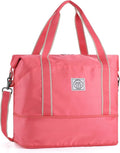 WALNEW Foldable Travel Duffel Bag, Weekender Bag for Women, Coral | Overnight Carry On Bag, Waterproof Gym Luggage with Metal Buckle Detachable Shoulder Strap and Wet Compartment by WALNEW