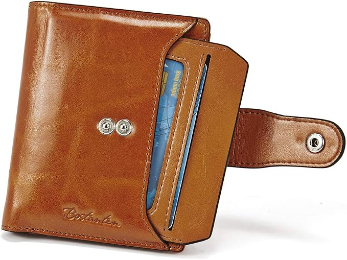 BOSTANTEN Leather Womens Wallet Small RFID Blocking Credit Card Holder | Removable ID Window, Zipper Coin Pocket, Bifold, Minimalist, Fits Small Purses, Daily Use, Ladies Gifts, Brown - Image 8