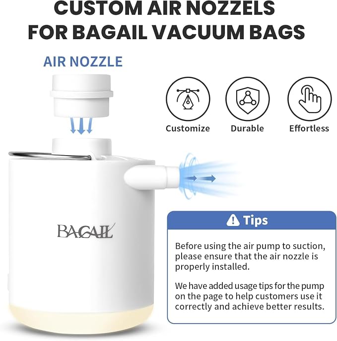 BAGAIL TPU Vacuum Bag for Travel, Reusable Compression Bag with IPX8 Waterproof Zipper, Save Space for Suitcase, Backpack and Carry on (Cream, ExtraLarge, With Pump) - Image 3