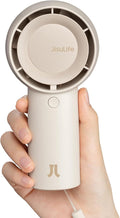 JISULIFE Portable Handheld Turbo Fan Rechargeable 4000mAh 5-Speed (Brown) | Up to 16H max cooling, Personal Battery Powered Pocket Fan for Travel/Outdoor/Vacation/Concerts, Birthday Gifts for Women by LivechillStaycool