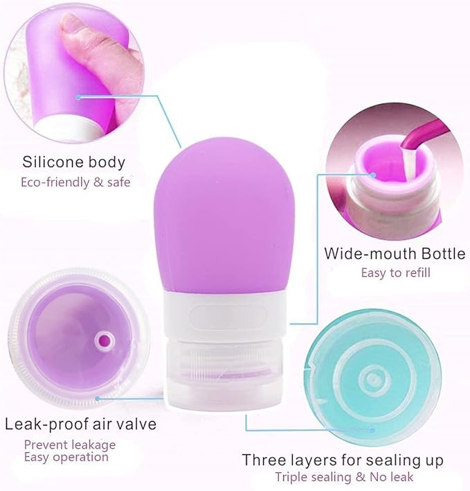 Portable Soft Silicone Travel Bottles Travel Containers(1.3OZ, Pack of 3) - Image 2