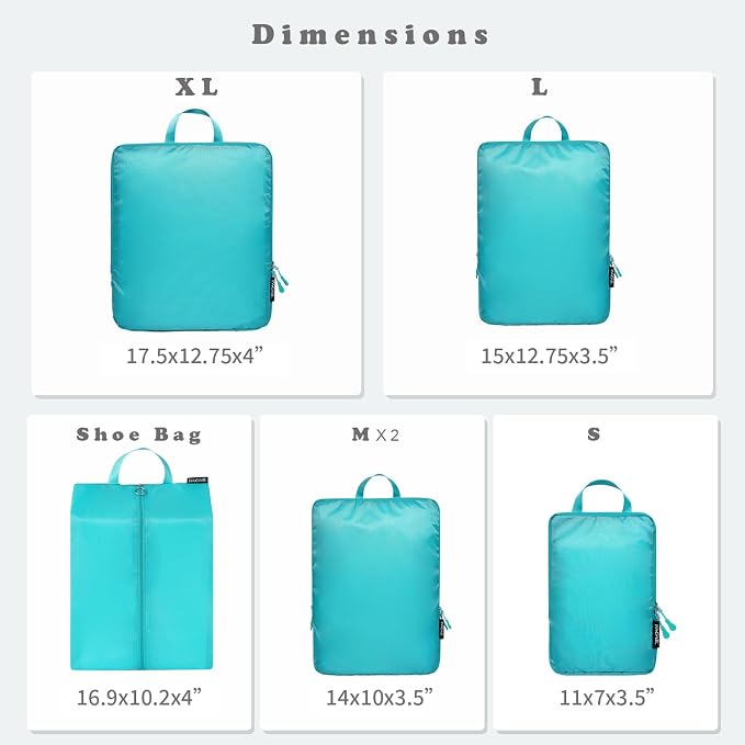BAGAIL 6 Set Ultralight Compression Packing Cubes Packing Organizer for Travel Accessories Luggage Suitcase Backpack - Image 2