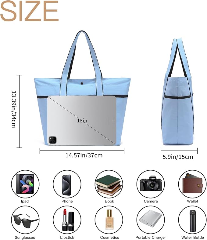 Corduroy Tote Bag for Women Crossbody Bags Lightweight Handbags Shoulder Bag with Zipper Pockets for Work Shopping - Image 5