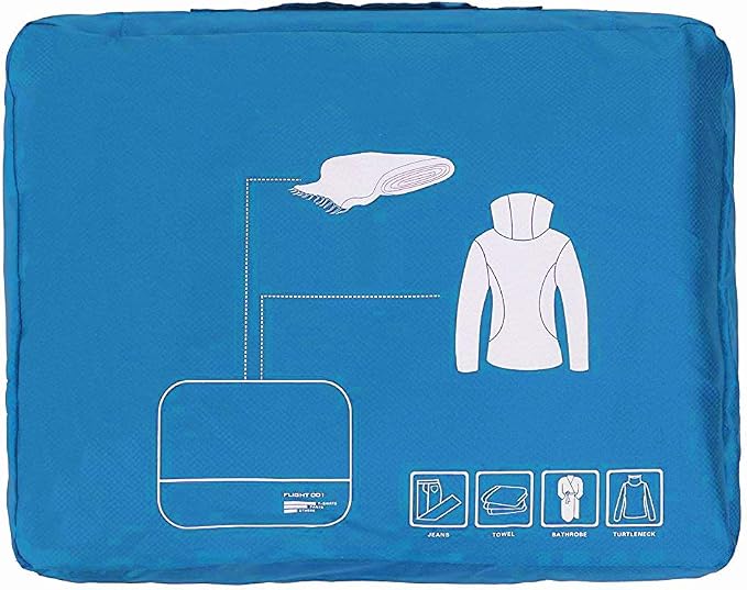 Packing Cubes Set Travel Luggage Organizers Suitcase Lightweight Accessories (Sky Blue) - Image 4