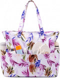 LEDAOU Large Beach Bag for Women, Waterproof Sandproof Tote Bag with Zipper | 36L Pool and Swim bag with Zipper, Wet/Dry pocket and 7 Pockets for Beach Days, Cruises, Vacations and Family travel by LEDAOU
