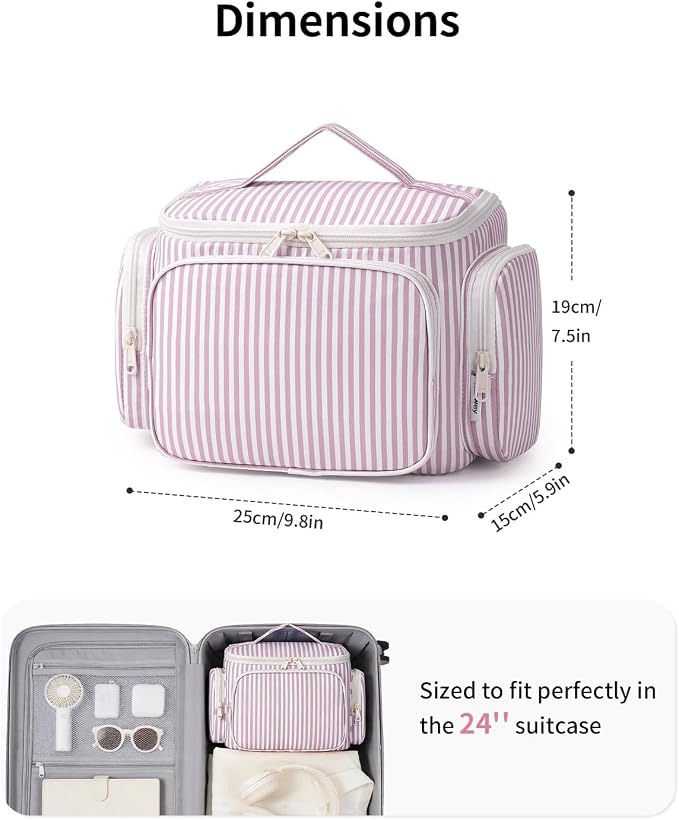 Narwey Hanging Travel Toiletry Bag for Women, Large Makeup Cosmetic Bag | Wide Open, Organized Pocket, Dry Wet Separation, Portable Bathroom Travel Bag for Full Size Toiletries, Vivid Pattern, Gifts - Image 6
