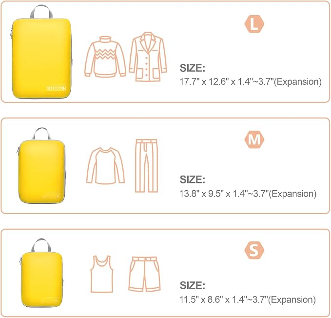 Cambond Compression Packing Cubes for Travel - Luggage Suitcase Organizer | Compression Zip Design for Space-saving, Expandable, Lightweight, Keep Clothes Sorted, Luggage Space Tidy, Carry on Pack Fast - Image 2