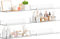6 Pack 15" Acrylic Shelves for Wall,Bathroom,Bedroom - with Adhesive - No Drilling Clear Floating Shelves for Funko Pop,Lego,Action Figures,Nail Polish,Perfume Shelf and Wall Storage & Display by Yieach