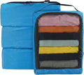 4-PACK Blue Organizer Cubes - Pack Luggage, Suitcase and Carry On Cubes by Gloppie