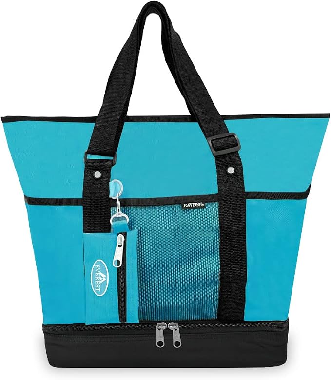 Everest Luggage Deluxe Shopping Tote, Turquoise/Black, Turquoise/Black, One Size - Image 2