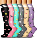 6 Pack Copper Compression Socks for Women and Men Circulation-Best Support for Medical,Running,Nursing,Athletic by Bluemaple