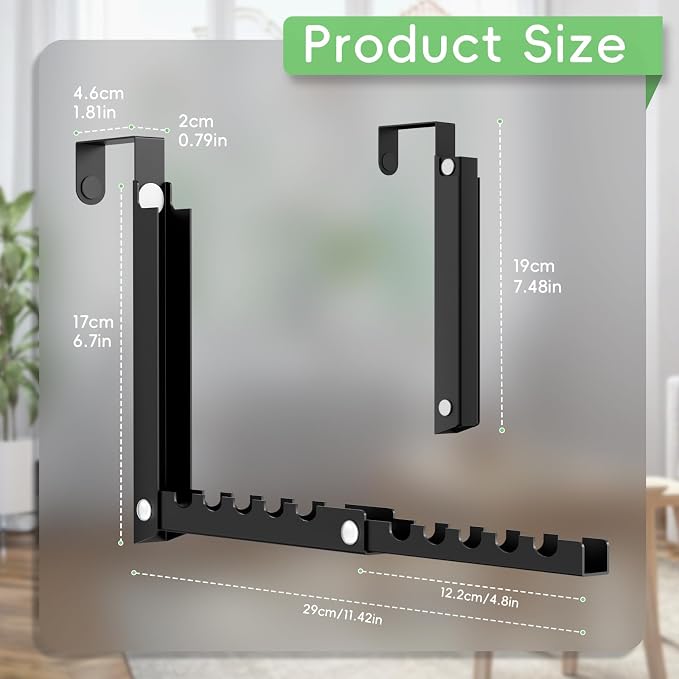 Foldable Over the Door Hooks, Over the Door Hanger for Space Saving | Heavy-duty and Portable, Suit Door Up to 1 3/4" Thick with 10 Slots for Hanging Clothes, Perfect for Small Dorm and Bedroom - Image 5