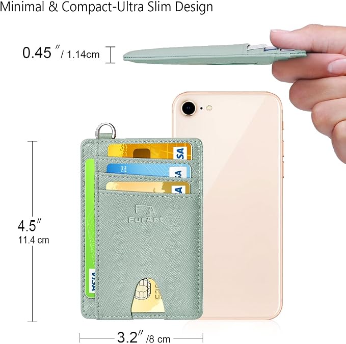 FurArt Slim Minimalist Wallet RFID Credit Card Holder for Men | slim minimalist compact rfid id window thin - Image 7