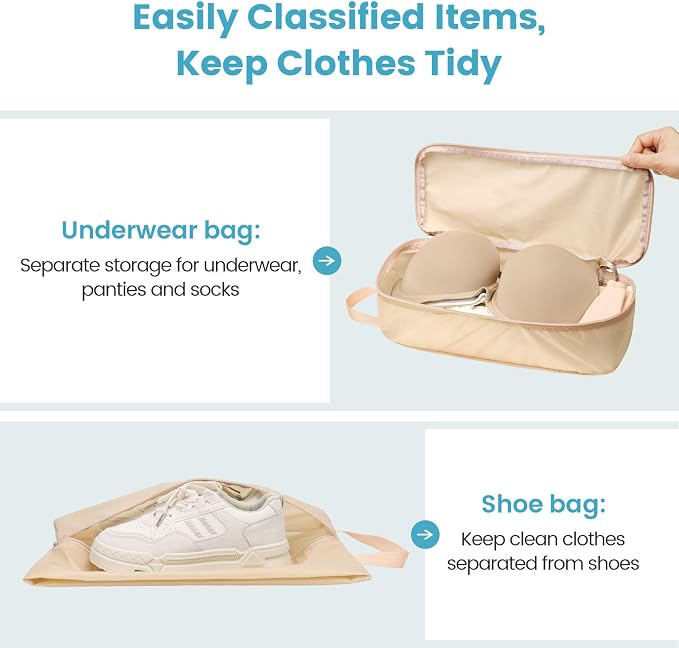 Cambond Compression Packing Cubes for Travel - Luggage Suitcase Organizer | Compression Zip Design for Space-saving, Expandable, Lightweight, Keep Clothes Sorted, Luggage Space Tidy, Carry on Pack Fast - Image 6