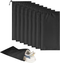 8 Pcs Single Shoe Bags for Travel with Drawstring,18"X9",Black | Dust Resistant,Machine Washable & Reusable Storage Pouch,Travel Essentials for Women & Men by LAKEOFFIRE