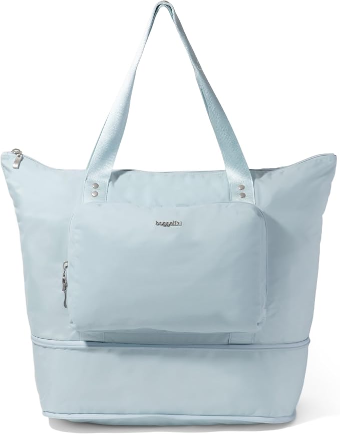 Baggallini Carryall Expandable Lightweight Travel Tote 22" Packable Folding Compact Nylon Washable Weekender w/Luggage Sleeve - Image 8