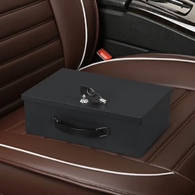 xydled Fireproof Document Box with Key Lock, Fire Safe Box, Black | Fire and water resistant lock box for documents, passports, cash and valuables, keeping secure at home, 13.2 x 11 x 4 Inch - Image 8