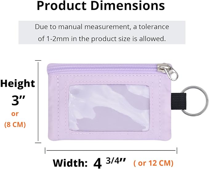 RFID Blocking Travel Wallet with Adjustable Lanyard, Small Nylon Zipper Pouch and Badge Holder for ID, Credit Cards, Cash, Keys, Commuters (Soft Lilac) - Image 3