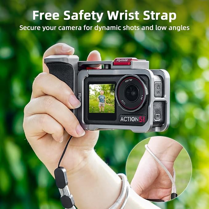 BRDRC Grip Kit for DJI Action 5 Pro 4 3 (with Cage), Handle Holder Bundle Expansion Mount with Shutter Button, Quick Release, Cold Shoe for DJI Osmo Action 5 Pro 4 3 Accessories - Image 8