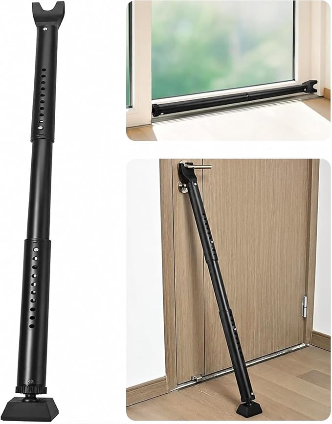 Door Security Bar Door Stoppers Adjustable Sliding Glass Door Security Bar | Upgraded 2 in 1 Heavy Duty Door Jammer Patio Bar for Home, Apartment, Travel, School, Dorm by HonesaLoc