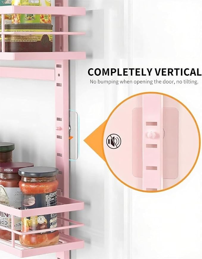 Moforoco Pink 9-Tier Over The Door Pantry Organizer, Pantry Organization and Storage, Black Hanging Basket Wall Spice Rack Seasoning Shelves - Image 6