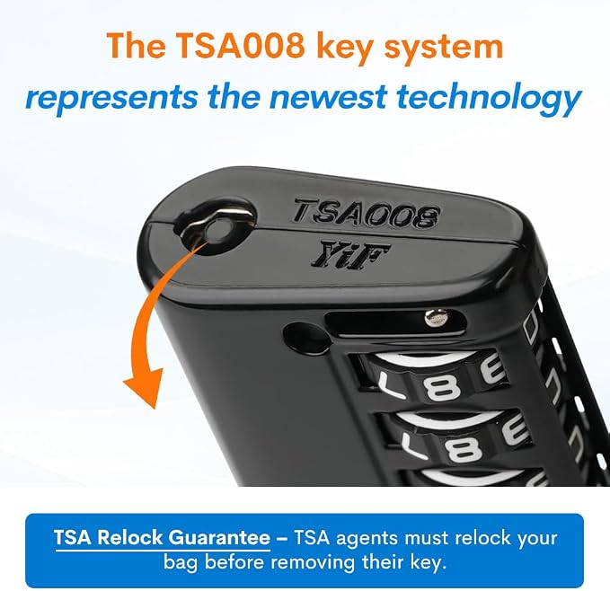 Forge Open Alert TSA Approved Luggage Locks 4 Digit Combination TSA Travel Locks with TSA008, Zinc Alloy Body for Luggage, Suitcase, Backpack, and More. Black 4 Locks. - Image 4