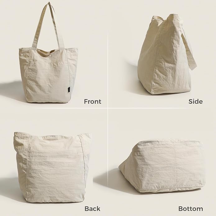 Barsine Tote Bag for Women Unisex Lightweight Nylon Totes Purses and Handbags Large Casual Shoulder Hobo for Travel Gym - Image 3