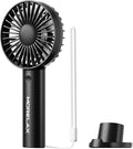 Jancane Handheld Fan, USB Rechargeable Mini Portable Fan with Base, 10H Battery, Strong Wind, Small & Powerful, Cute Design for Travel, Makeup, Girls Women Summer Gift (Greyblack) by Jancane