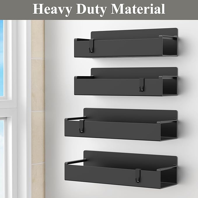 HuggieGems 8 Pack Magnetic Spice Rack Organizer for Refrigerator and Oven, Black Fridge Organizers and Storage for Kitchen - Image 4