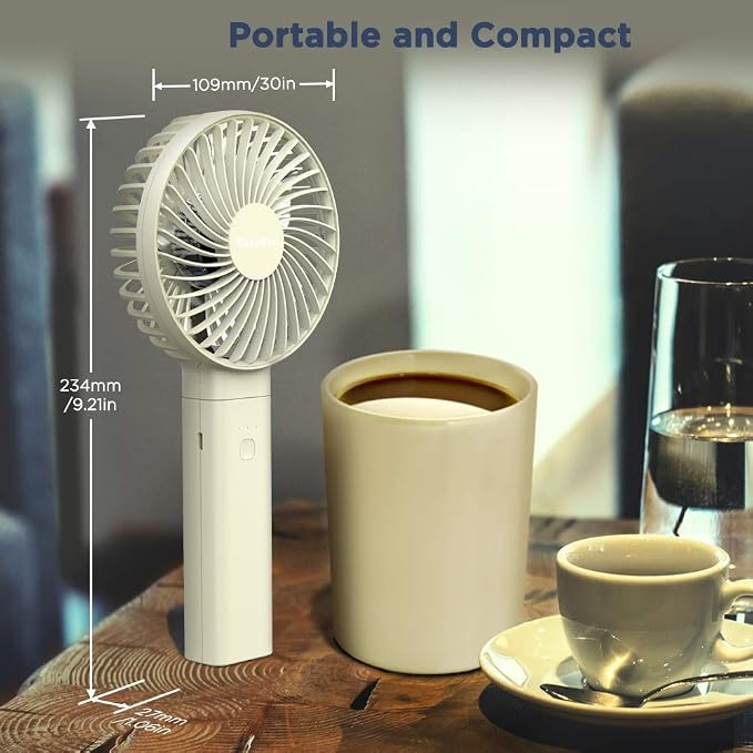 EasyAcc Handheld Fan, 5000 Battery Operated Portable Fan [ 4 Speed 20 Hours Powerful Hand Table Fan ] One Touch Power Off Foldable USB Desk Fan for Home Travel Outdoor - Image 7