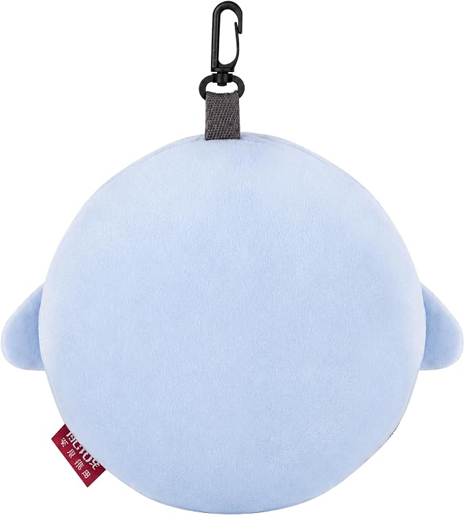 U Scinan Cute Animal 2-in-1 Travel Pillow and Eye Mask – Portable Neck Pillow with Adjustable Strap, Soft Plush Support for Airplane, Car, Train(Dolphin) - Image 7