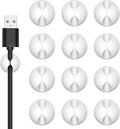12PCS White Adhesive Cable Clips Cord Organizer for Wire Management | Residue-Free Strong Adhesive, No-Drill Install, For Charger Headphone Cords, Home Office Desk Car Nightstand, Wire Organizer by Flezoo