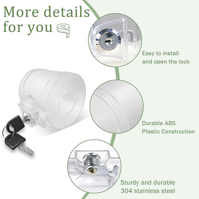 Child Proof Door Knob Cover Lock – Prevents Turning of Door Knob and Access to Keyhole, Can be Used for Home Rentals, Evictions, Job Sites & More – Keyed Alike(Transparent) - Image 3